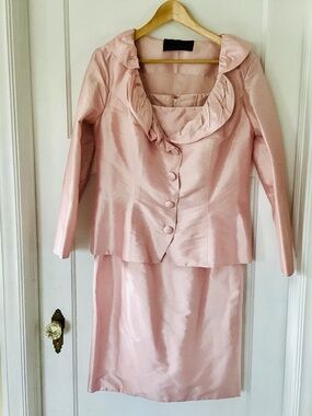 SARAH DANIELLE Dress Jacket Set Blush Pink Evening Bridal MOTB Party Formal